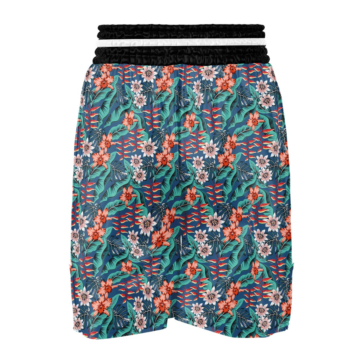 Tropical Leaf Teal Print Pattern Boxing Shorts-grizzshop