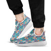 Tropical Leaf Teal Print Pattern White Athletic Shoes-grizzshop