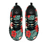 Tropical Leaf Turquoise Print Pattern Black Sneaker-grizzshop