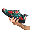 Tropical Leaf Turquoise Print Pattern Black Sneaker-grizzshop