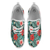 Tropical Leaf Turquoise Print Pattern White Athletic Shoes-grizzshop