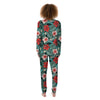 Tropical Leaf Turquoise Print Pattern Women's Pajamas-grizzshop