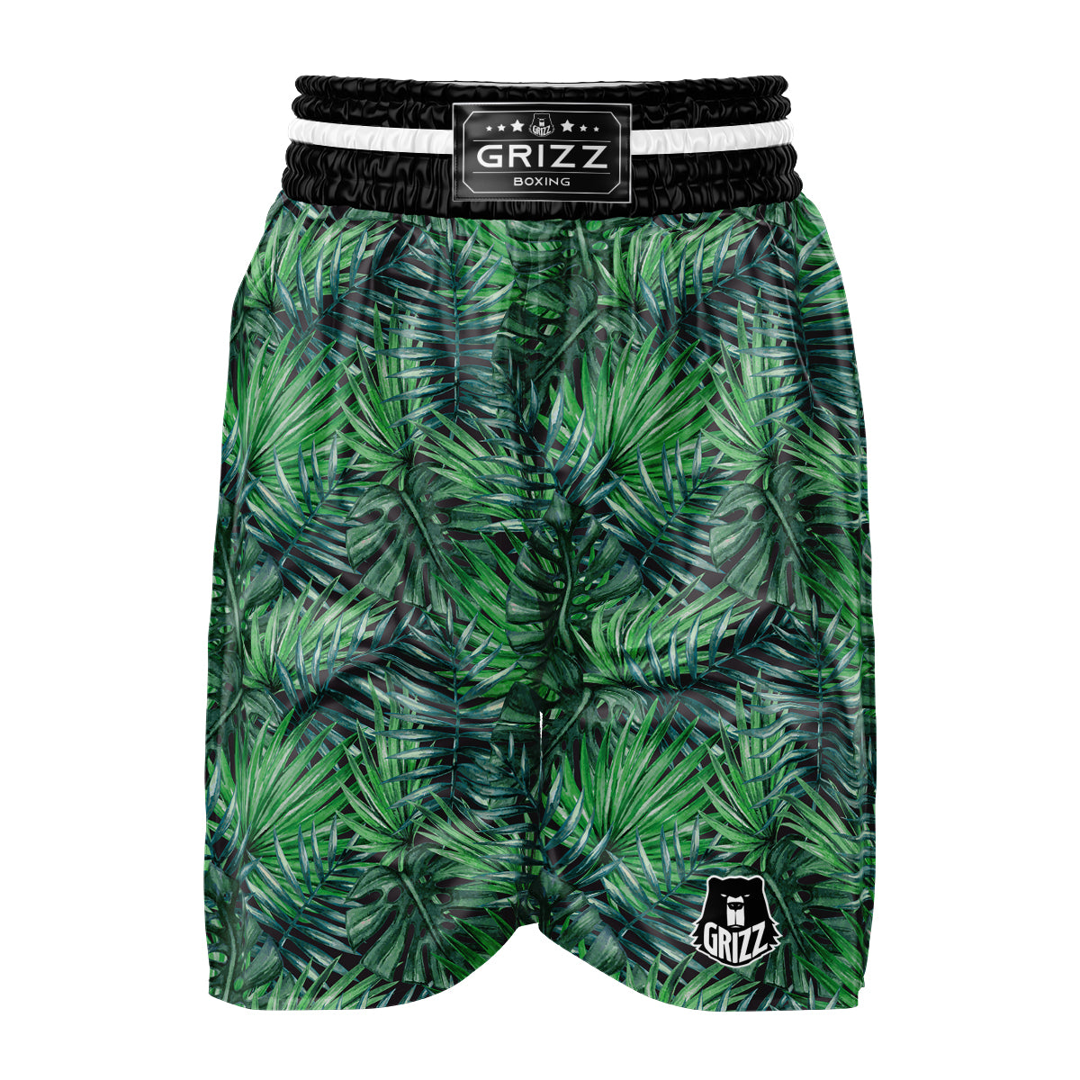 Tropical Leaf Watercolor Print Pattern Boxing Shorts-grizzshop