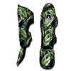 Tropical Leaves Blue Print Muay Thai Shin Guards-grizzshop