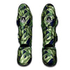 Tropical Leaves Blue Print Muay Thai Shin Guards-grizzshop