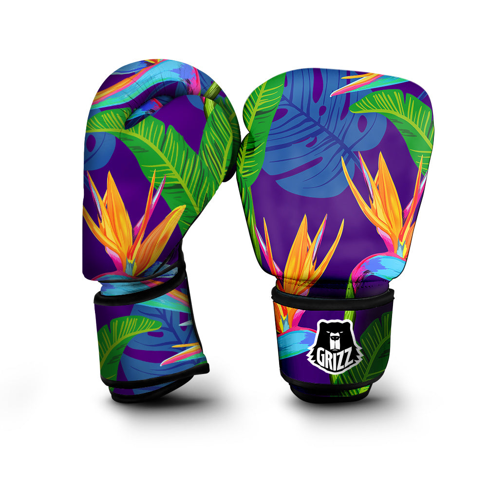 Tropical Leaves Colorful Print Pattern Colorful Boxing Gloves-grizzshop