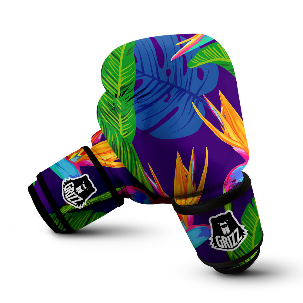Tropical Leaves Colorful Print Pattern Colorful Boxing Gloves-grizzshop
