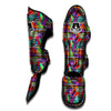 Tropical Leaves Exotic Bird Aztec Print Pattern Muay Thai Shin Guards-grizzshop