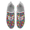 Tropical Leaves Exotic Bird Aztec Print Pattern White Athletic Shoes-grizzshop