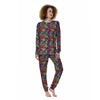 Tropical Leaves Exotic Bird Aztec Print Pattern Women's Pajamas-grizzshop