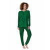 Tropical Leaves Green Print Pattern Women's Pajamas-grizzshop