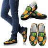 Tropical Leaves Pineapple Print Women Canvas Slip On Shoes-grizzshop