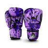 Tropical Leaves Purple Print Boxing Gloves-grizzshop