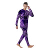 Tropical Leaves Purple Print Men's Pajamas-grizzshop