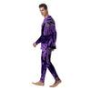 Tropical Leaves Purple Print Men's Pajamas-grizzshop