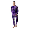 Tropical Leaves Purple Print Men's Pajamas-grizzshop