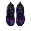 Tropical Leaves Violet Print Pattern Black Sneaker-grizzshop