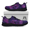 Tropical Leaves Violet Print Pattern Black Sneaker-grizzshop