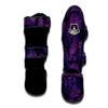 Tropical Leaves Violet Print Pattern Muay Thai Shin Guards-grizzshop