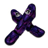 Tropical Leaves Violet Print Pattern Muay Thai Shin Guards-grizzshop