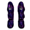 Tropical Leaves Violet Print Pattern Muay Thai Shin Guards-grizzshop