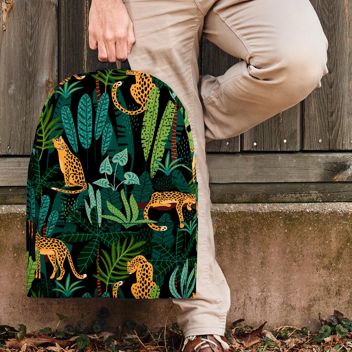 Tropical Leopard Hawaiian Print Backpack-grizzshop