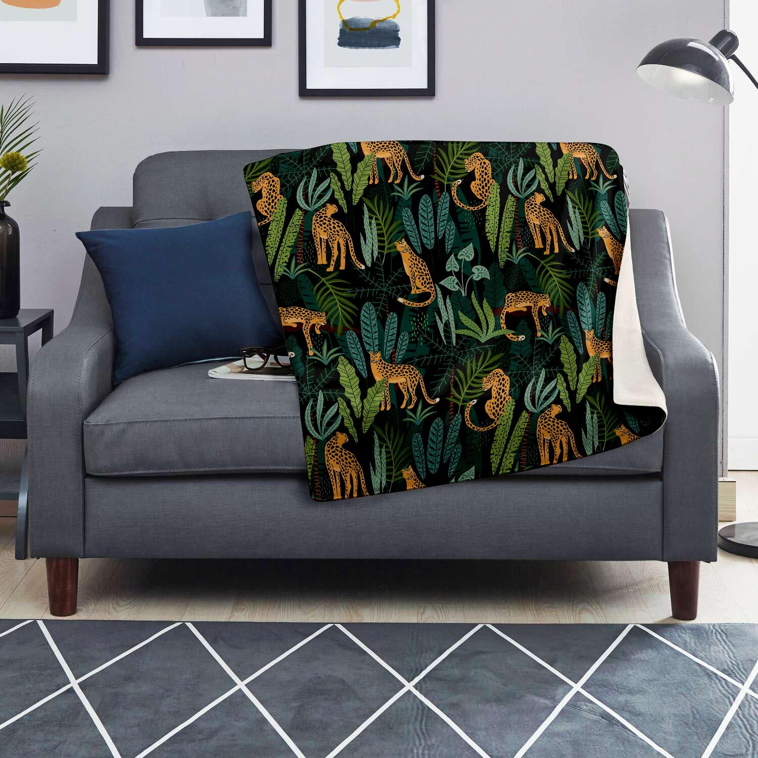 Tropical Leopard Hawaiian Print Blanket-grizzshop