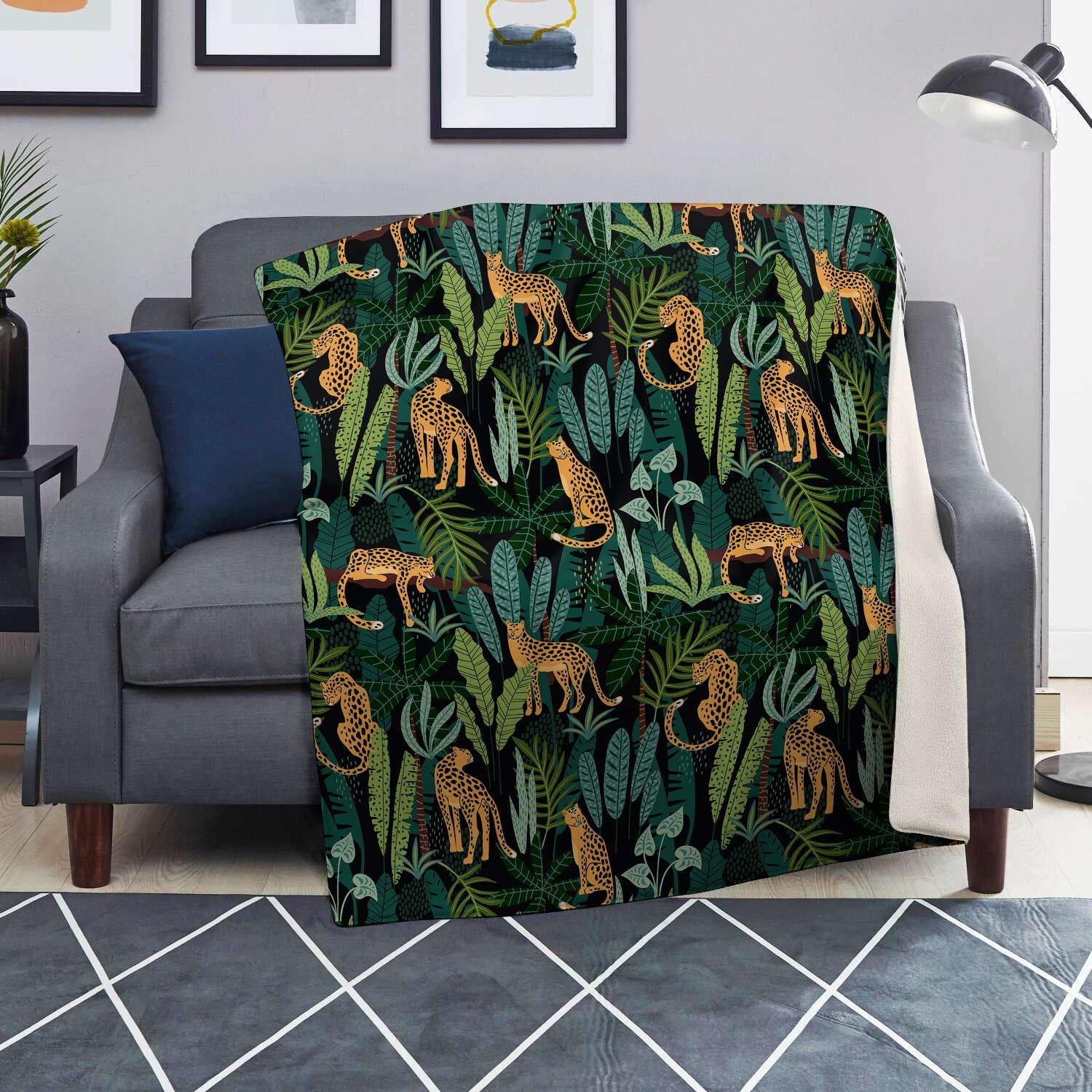 Tropical Leopard Hawaiian Print Blanket-grizzshop