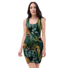 Tropical Leopard Hawaiian Print Bodycon Dress-grizzshop