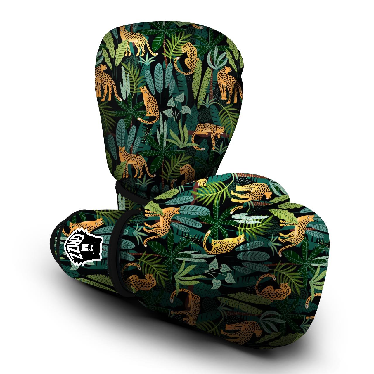 Tropical Leopard Hawaiian Print Boxing Gloves-grizzshop