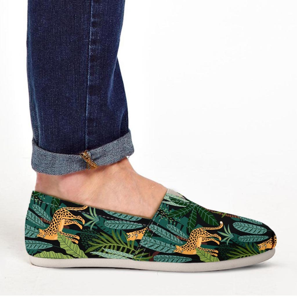 Tropical Leopard Hawaiian Print Canvas Shoes-grizzshop