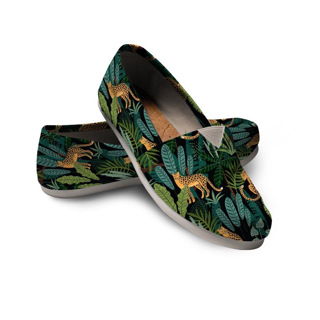 Tropical Leopard Hawaiian Print Canvas Shoes-grizzshop