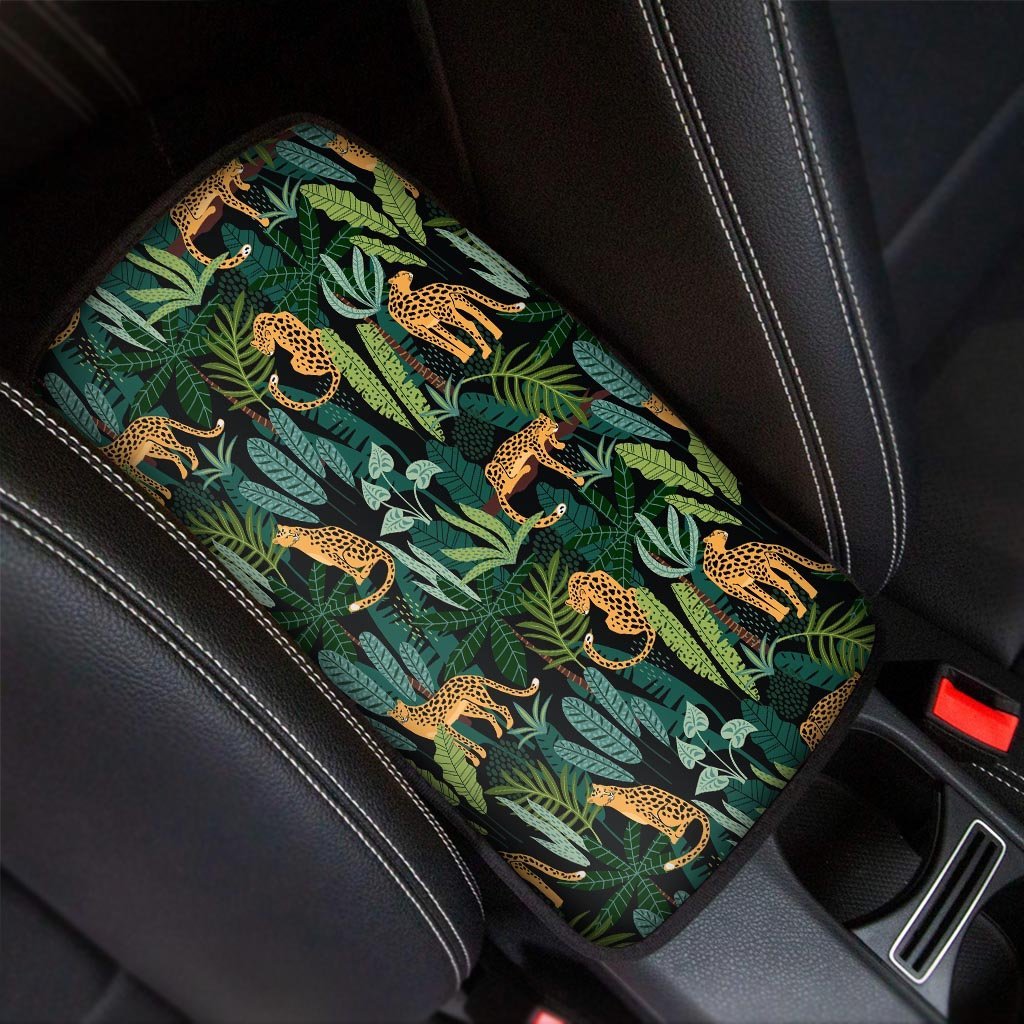 Tropical Leopard Hawaiian Print Car Console Cover-grizzshop