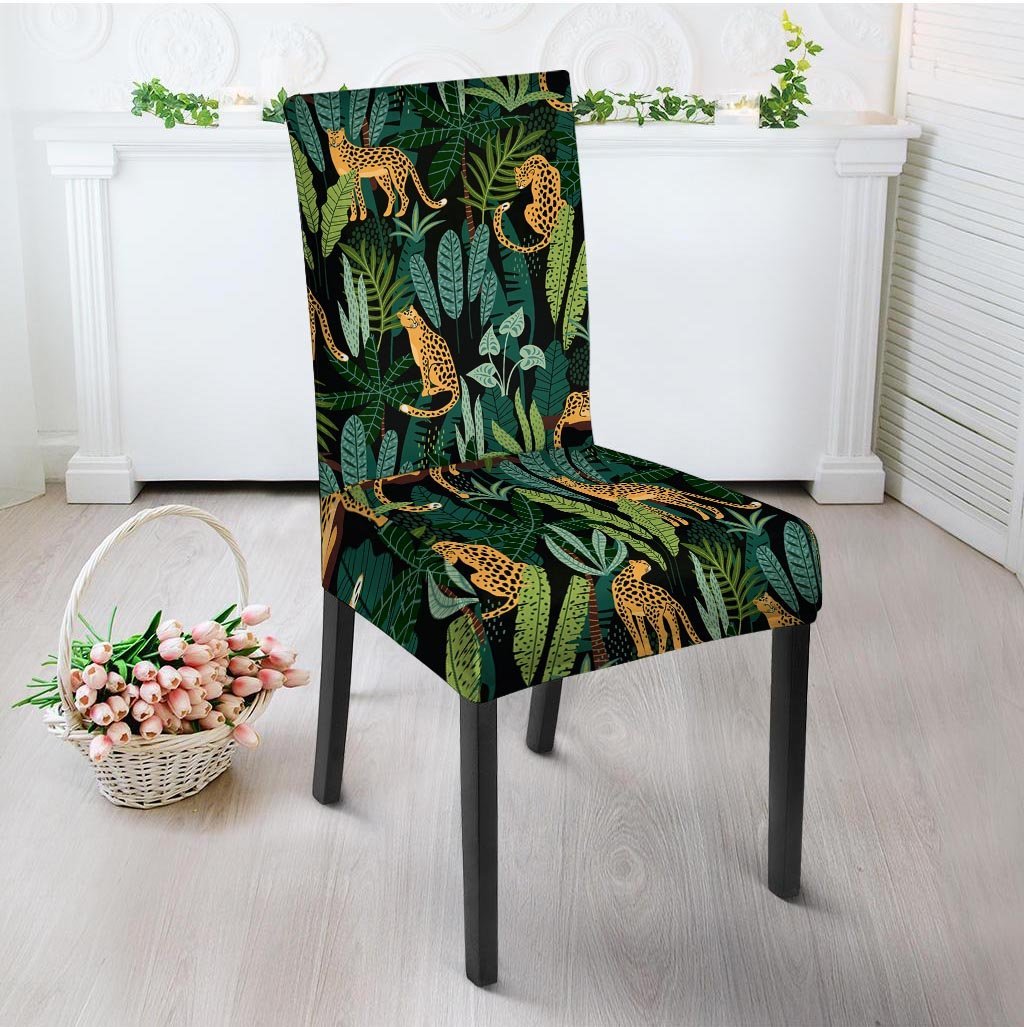 Tropical Leopard Hawaiian Print Chair Cover-grizzshop