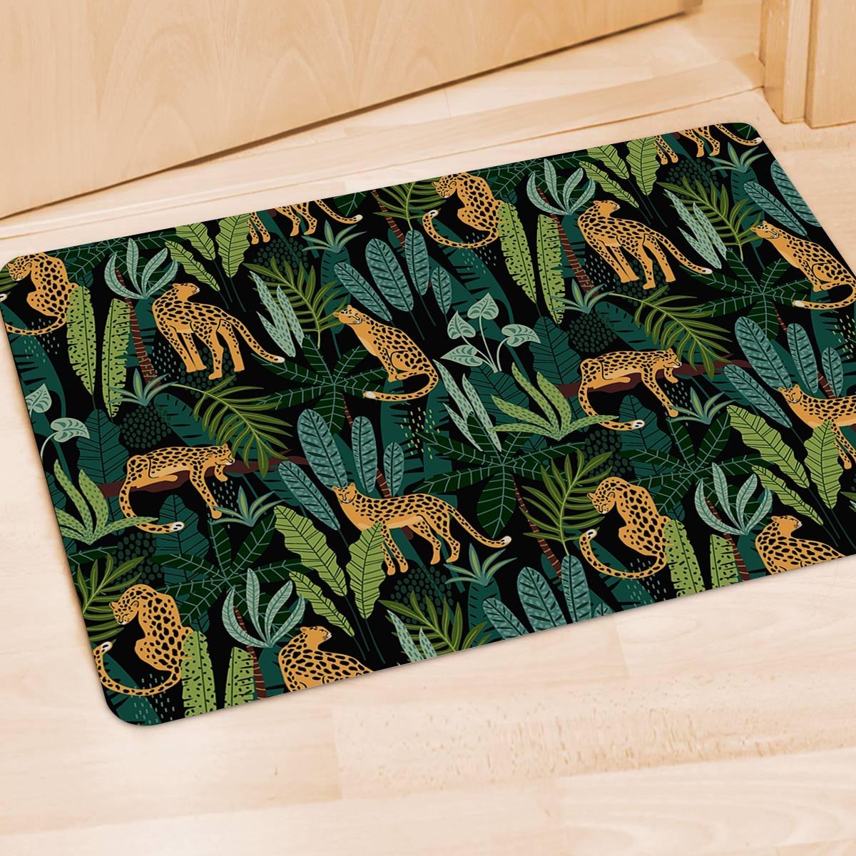 Tropical Leopard Hawaiian Print Door Mat-grizzshop