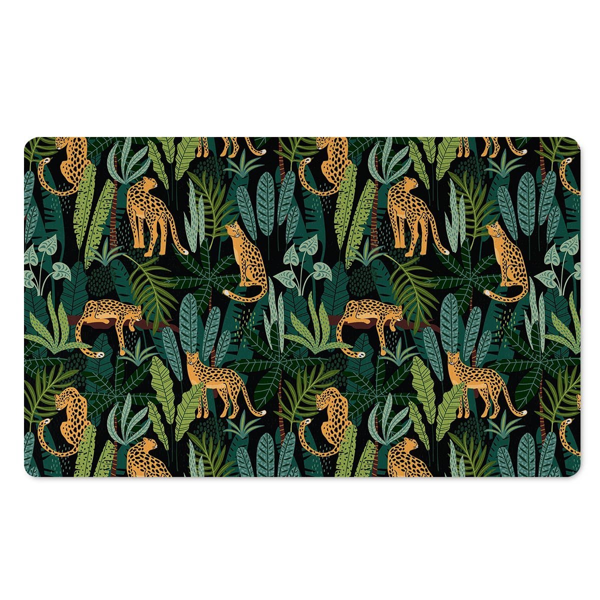 Tropical Leopard Hawaiian Print Door Mat-grizzshop