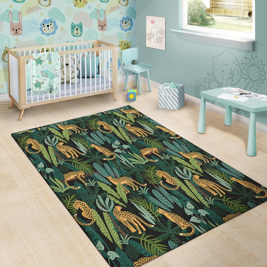 Tropical Leopard Hawaiian Print Floor Mat-grizzshop