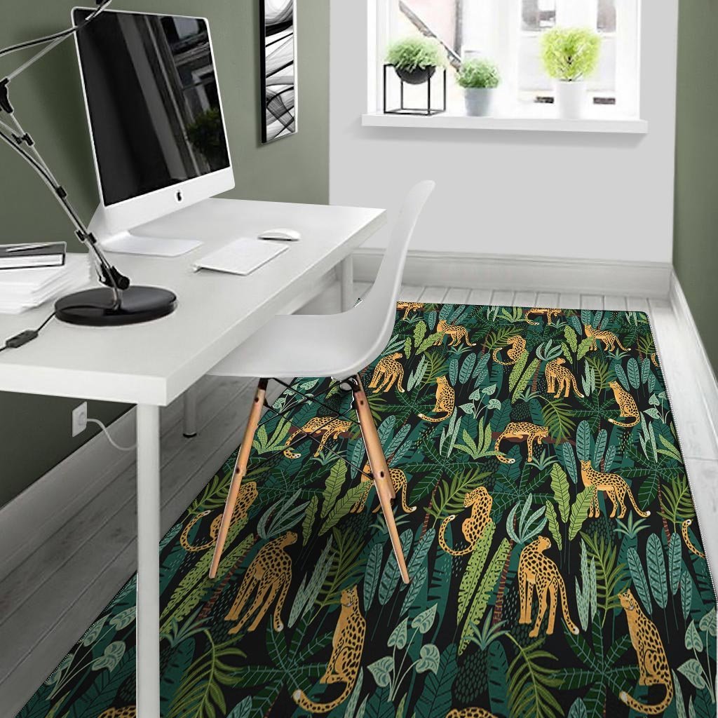 Tropical Leopard Hawaiian Print Floor Mat-grizzshop