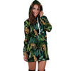 Tropical Leopard Hawaiian Print Hoodie Dress-grizzshop