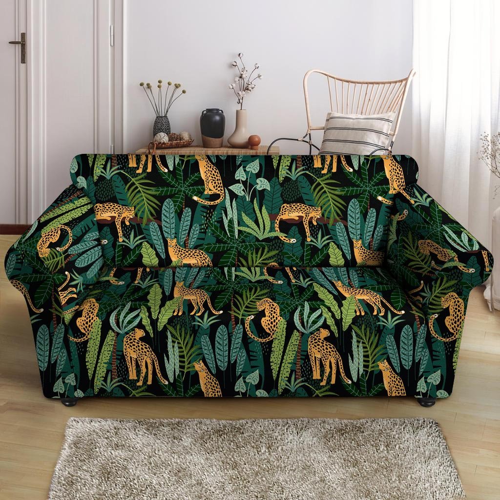 Tropical Leopard Hawaiian Print Loveseat Cover-grizzshop