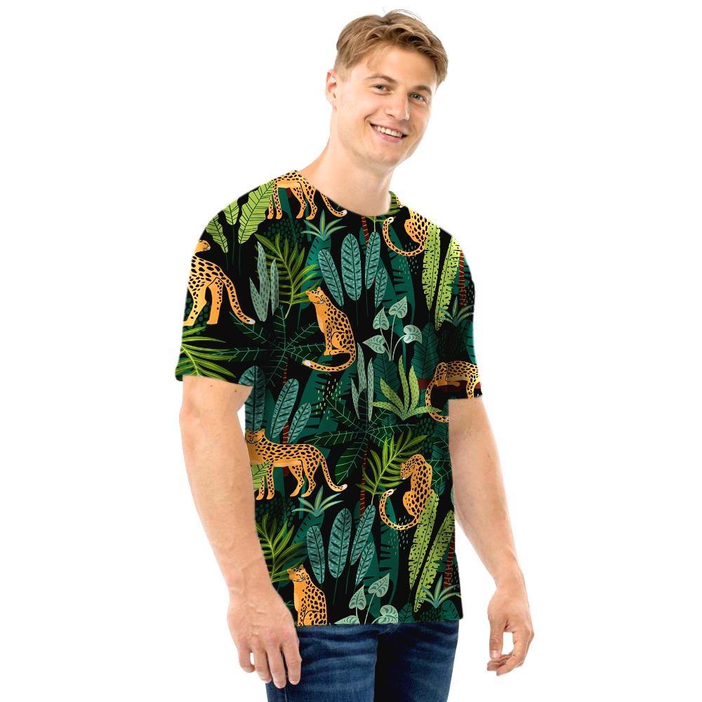 Tropical Leopard Hawaiian Print Men T Shirt-grizzshop