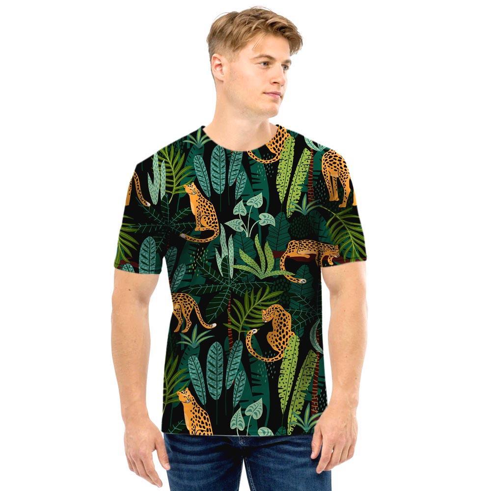 Tropical Leopard Hawaiian Print Men T Shirt-grizzshop