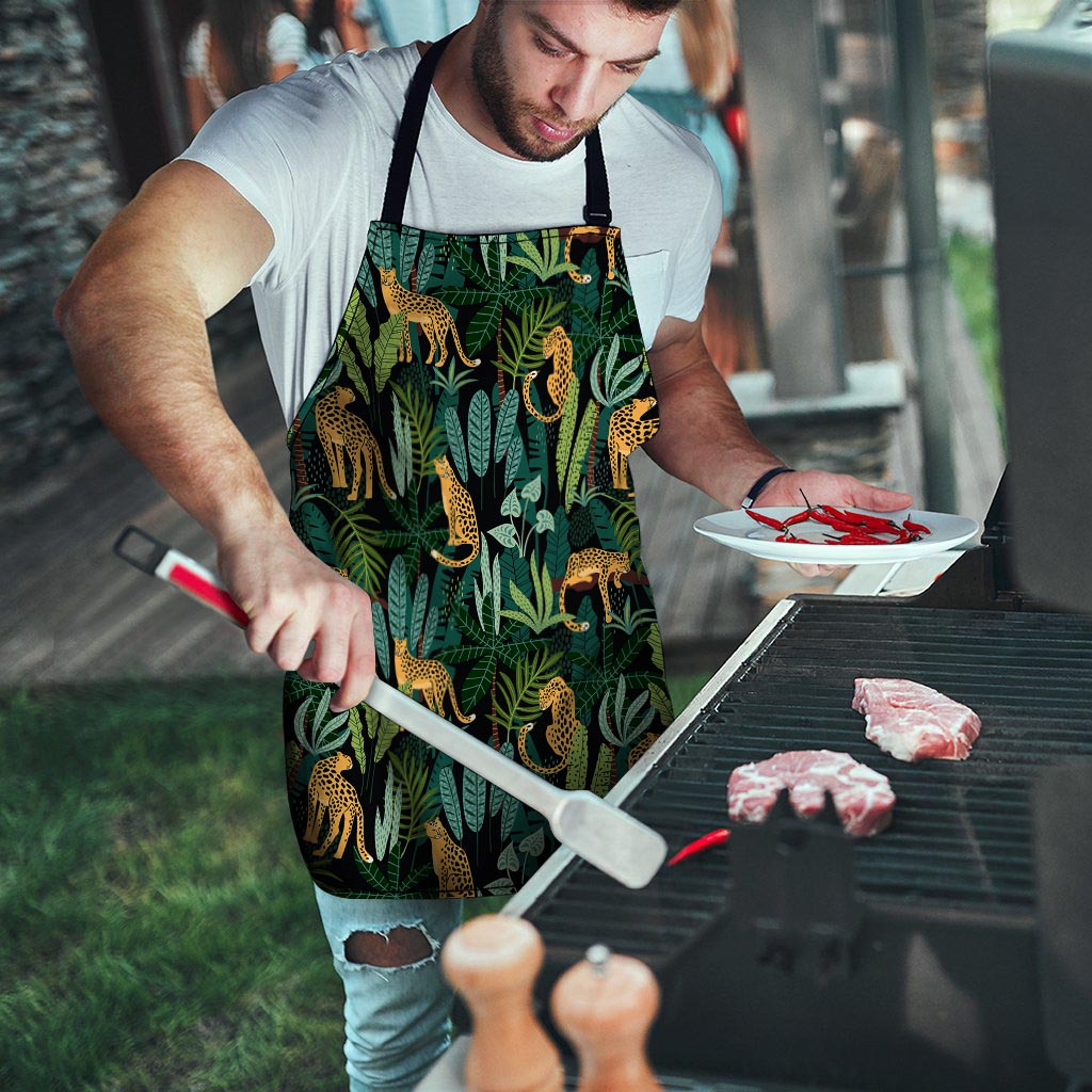 Tropical Leopard Hawaiian Print Men's Apron-grizzshop