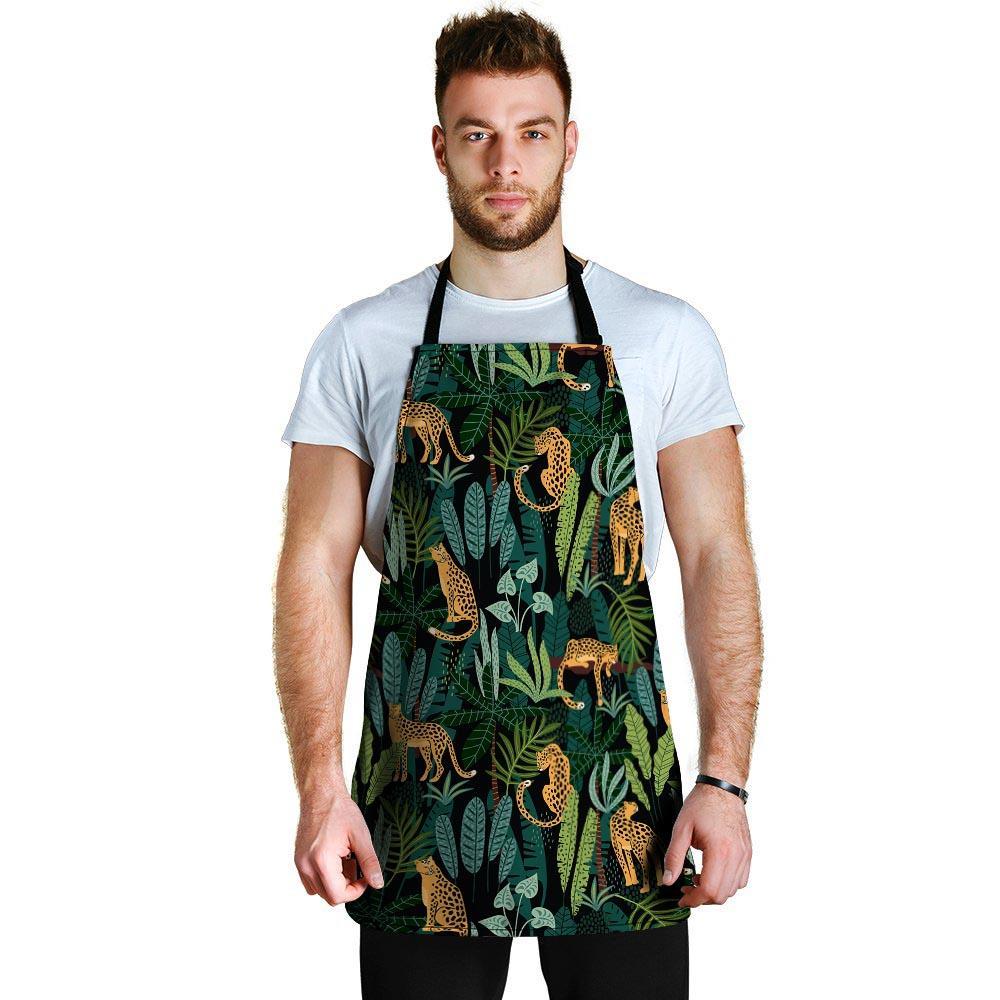 Tropical Leopard Hawaiian Print Men's Apron-grizzshop