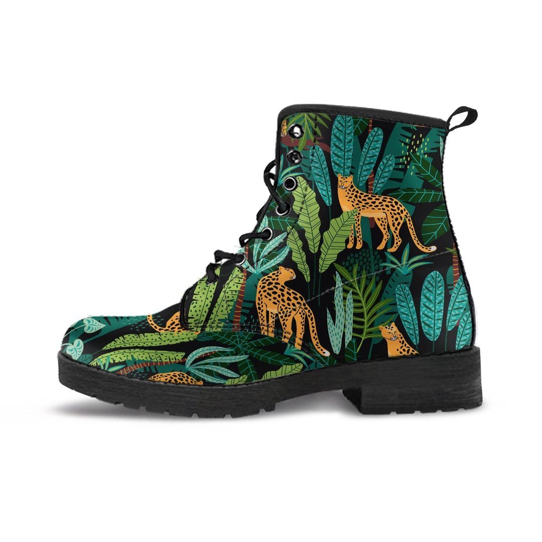 Tropical Leopard Hawaiian Print Men's Boots-grizzshop