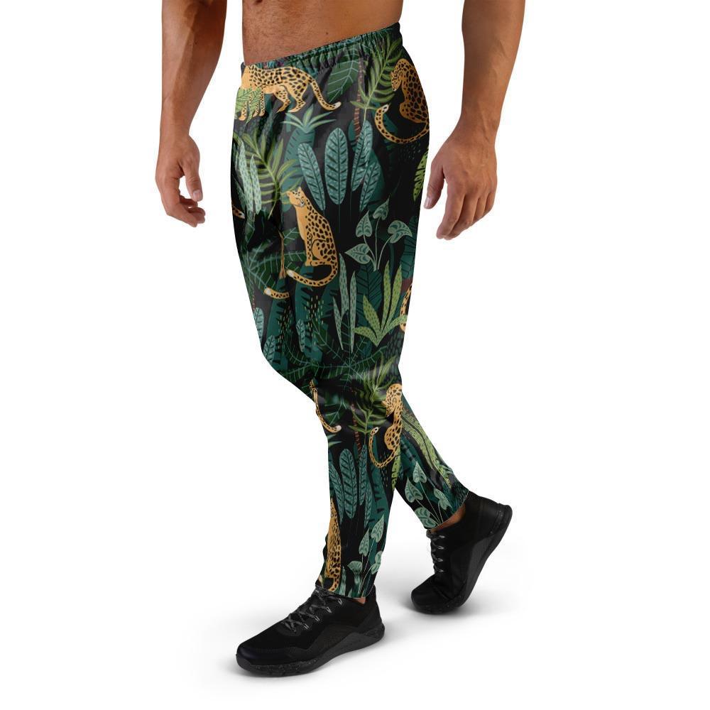 Tropical Leopard Hawaiian Print Men's Joggers-grizzshop