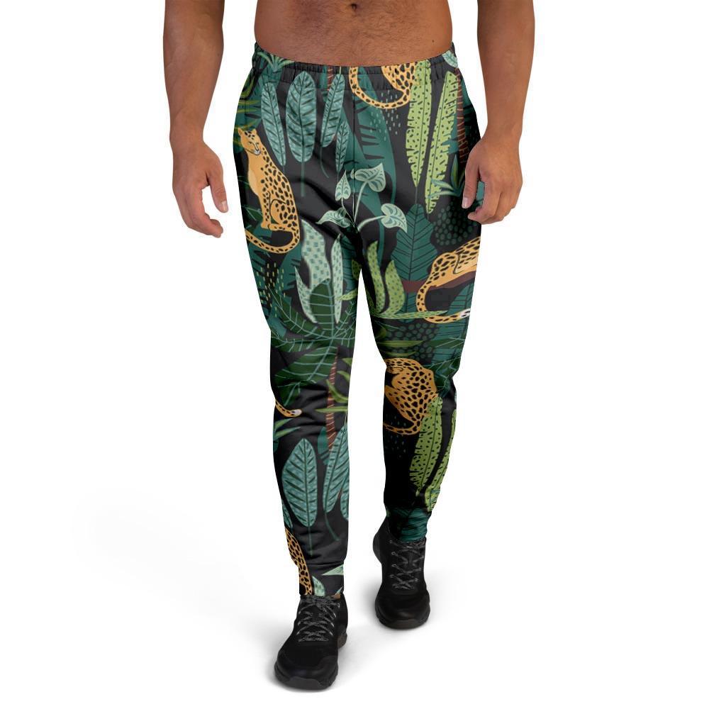 Tropical Leopard Hawaiian Print Men's Joggers-grizzshop