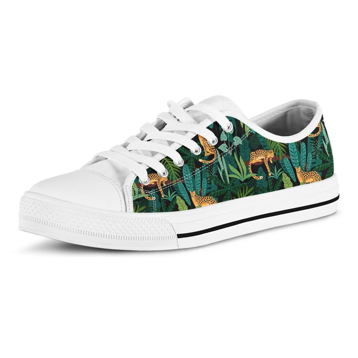 Tropical Leopard Hawaiian Print Men's Low Top Shoes-grizzshop