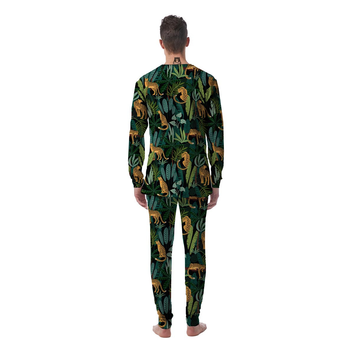 Tropical Leopard Hawaiian Print Men's Pajamas-grizzshop