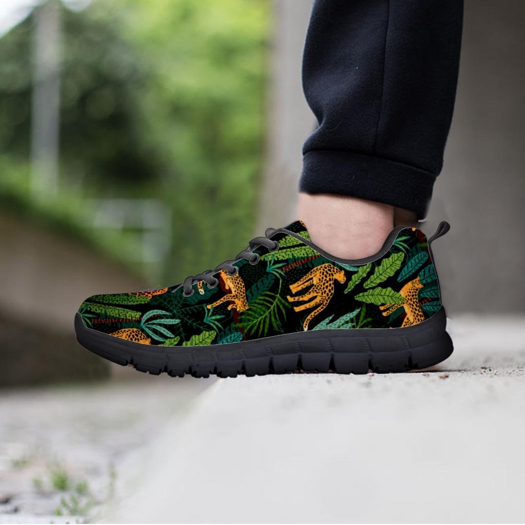 Tropical Leopard Hawaiian Print Men's Sneakers-grizzshop